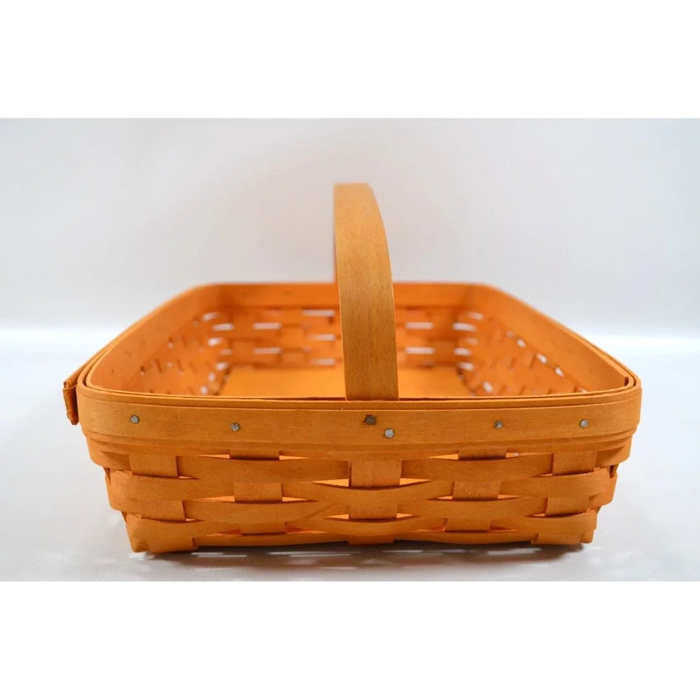 LONGABERGER 2002 Classic Back Porch Basket w/ 2 Protectors & Cloth Liner 13x9.5
